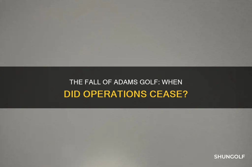 when did adams golf go out of business