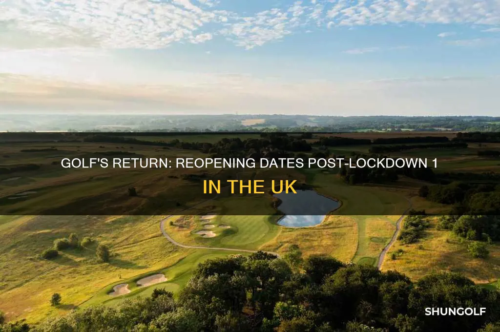 when did golf reopen after lockdown 1