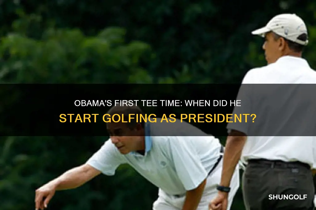 when did obama first go golfing when he took office