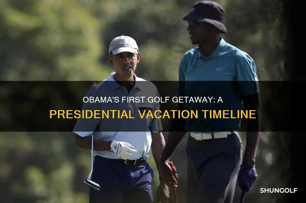 when did obama take his first golf vacation
