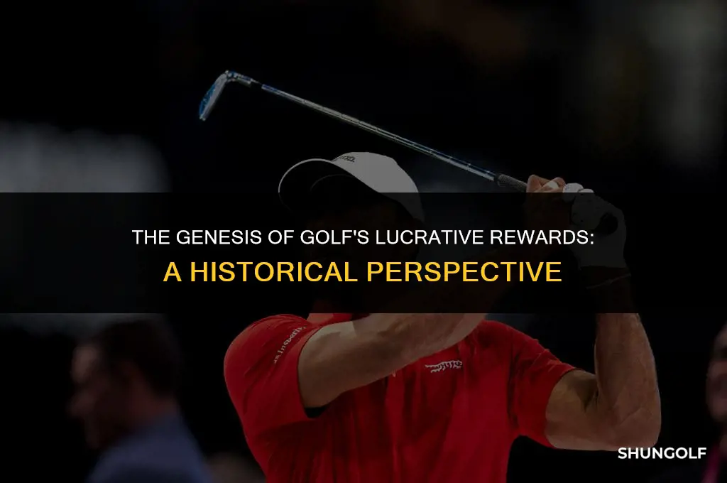 when did the large money prizes start in golf