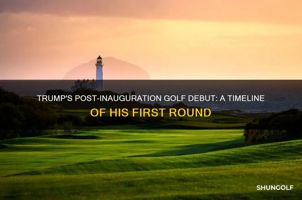 when did trump first golf after inauguration