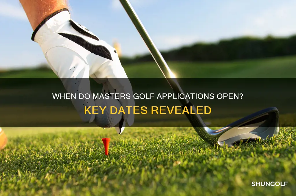 when do masters golf applications open
