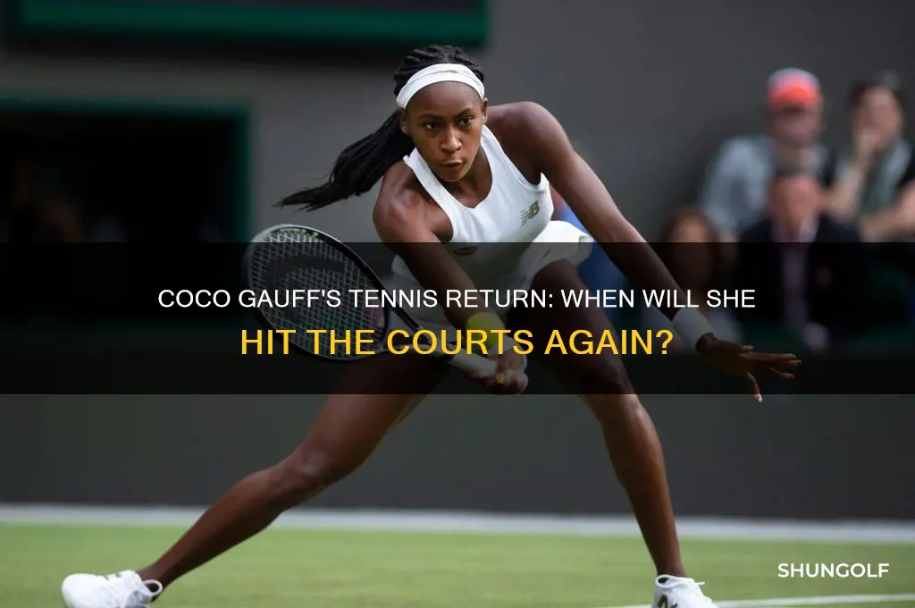 when does coco golf play tennis again