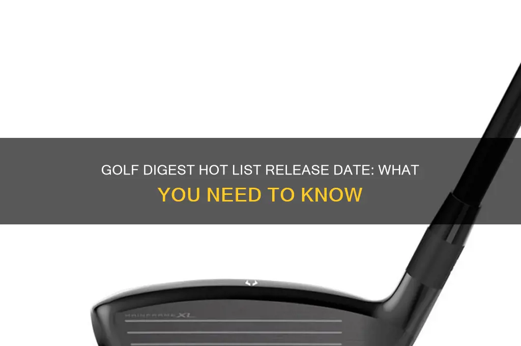 when does golf digest hot list come out