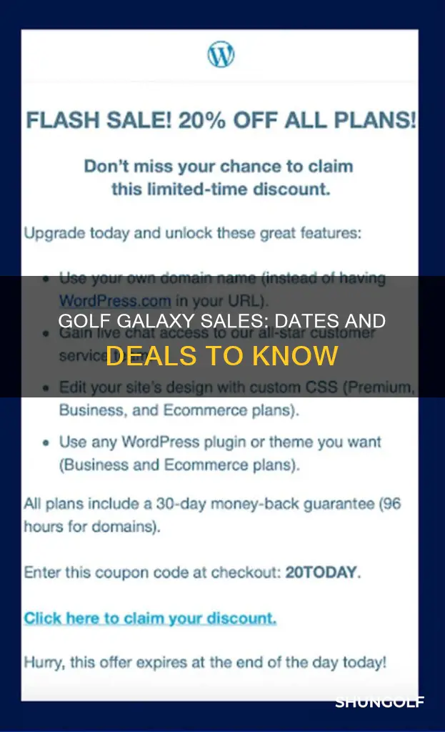when does golf galaxy have sales