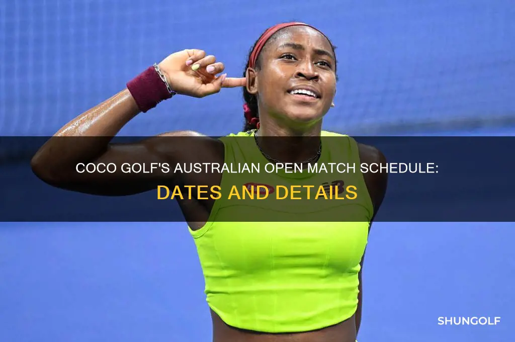 when is coco golf next match at the australian open