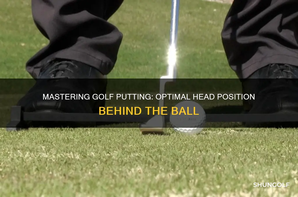 when putting golf where should the head behind