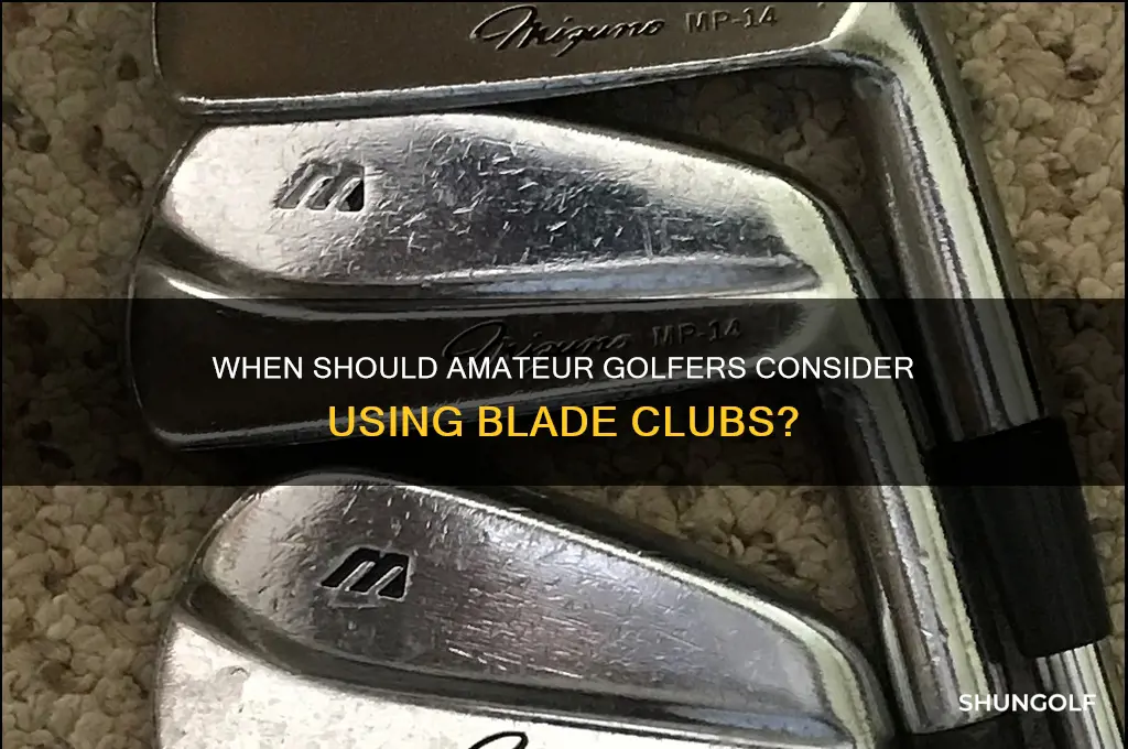 when should a amateur golfer use blade clubs