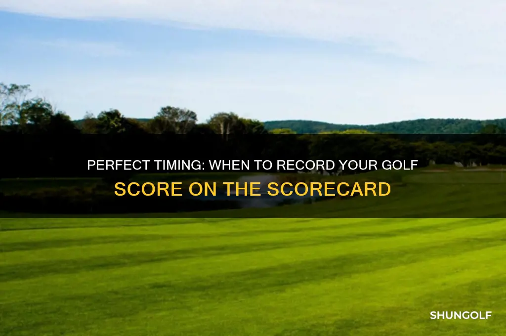 when should you write a golf score on score card