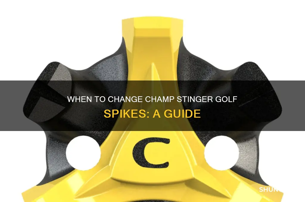 when to change champ stinger golf spikes