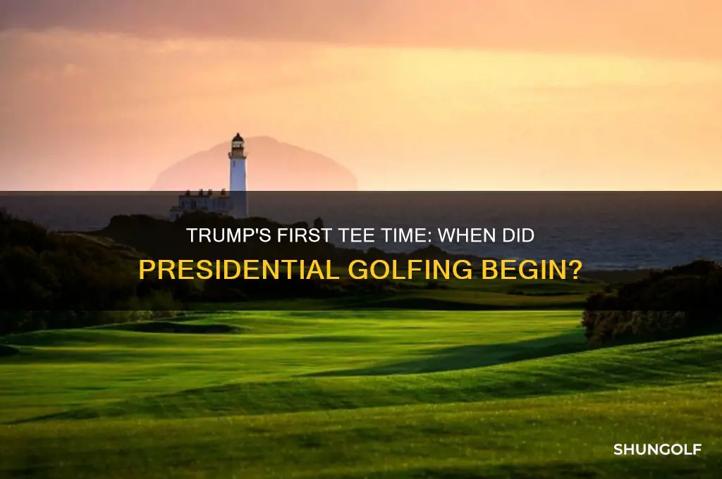 when was the first day trump golfed in office