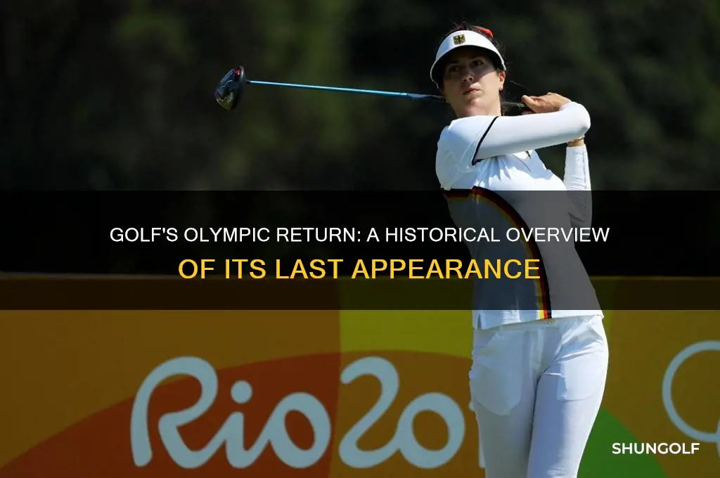 when was the last time golf was in the olympics