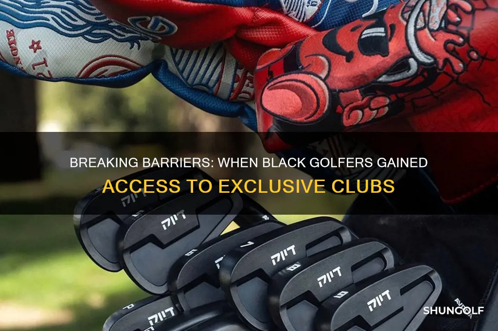 when were blacks allowed to enter golf clubs
