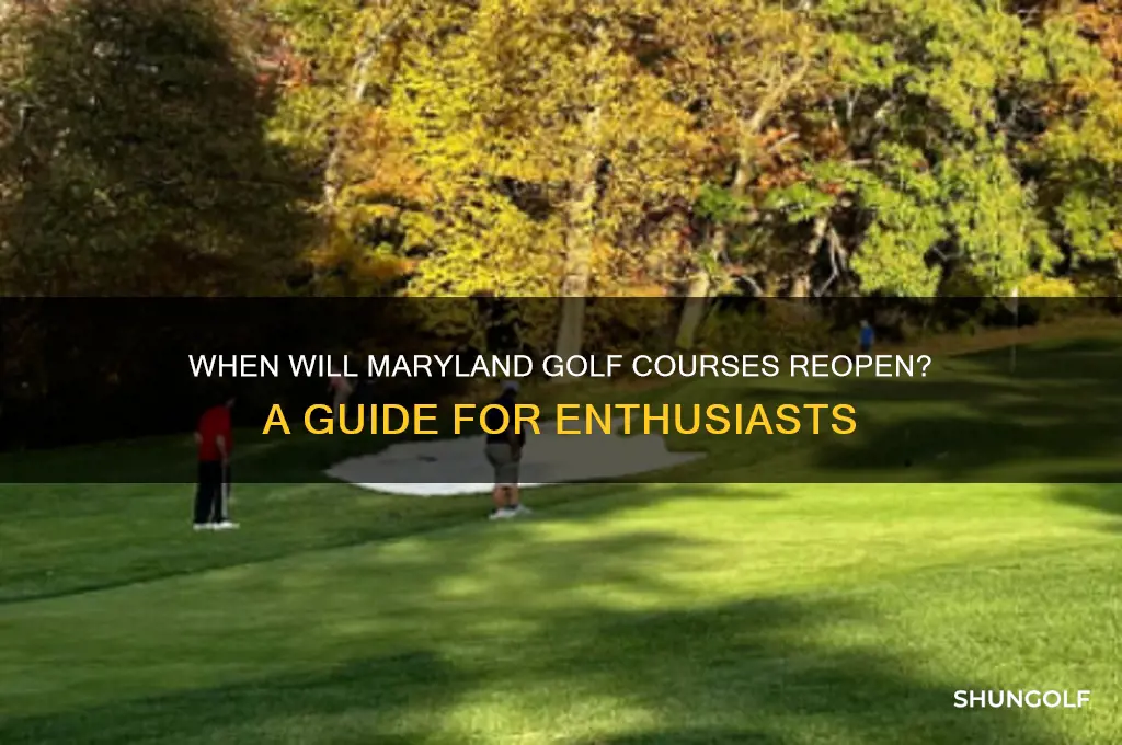 when will golf open in maryland