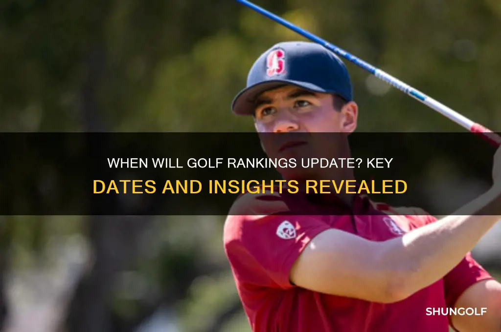 when will golf ranking be updated