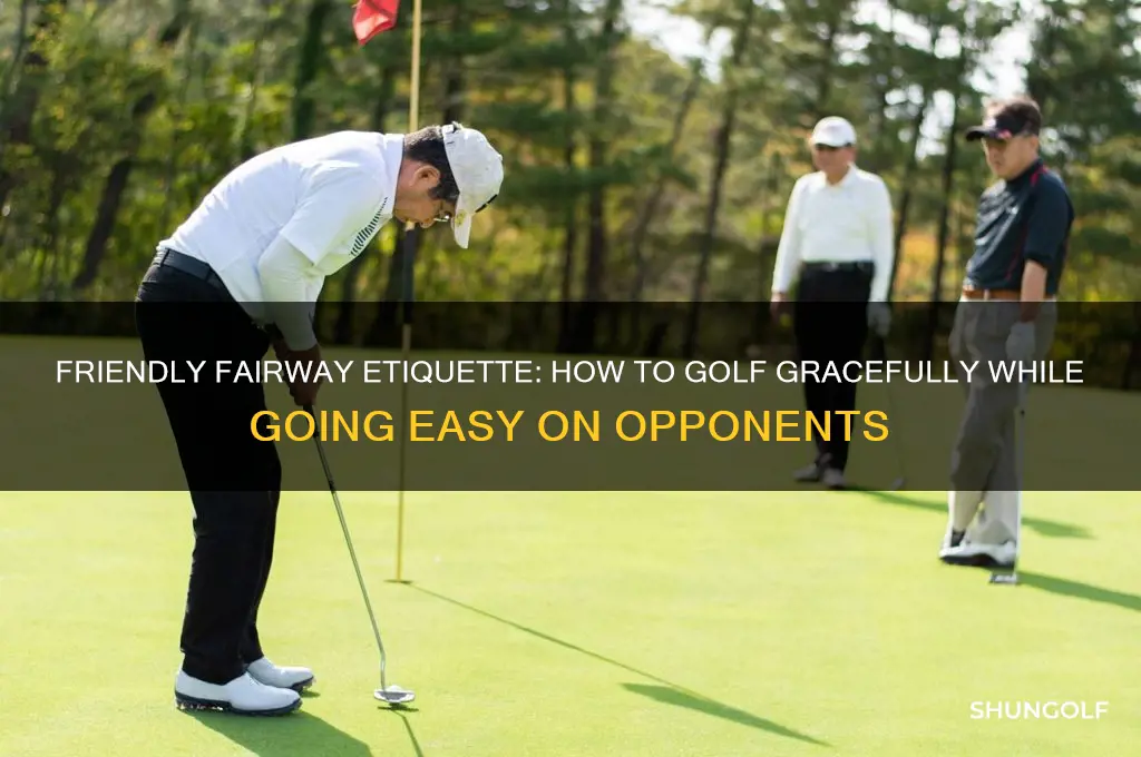 when you golf but go easy on the opponent