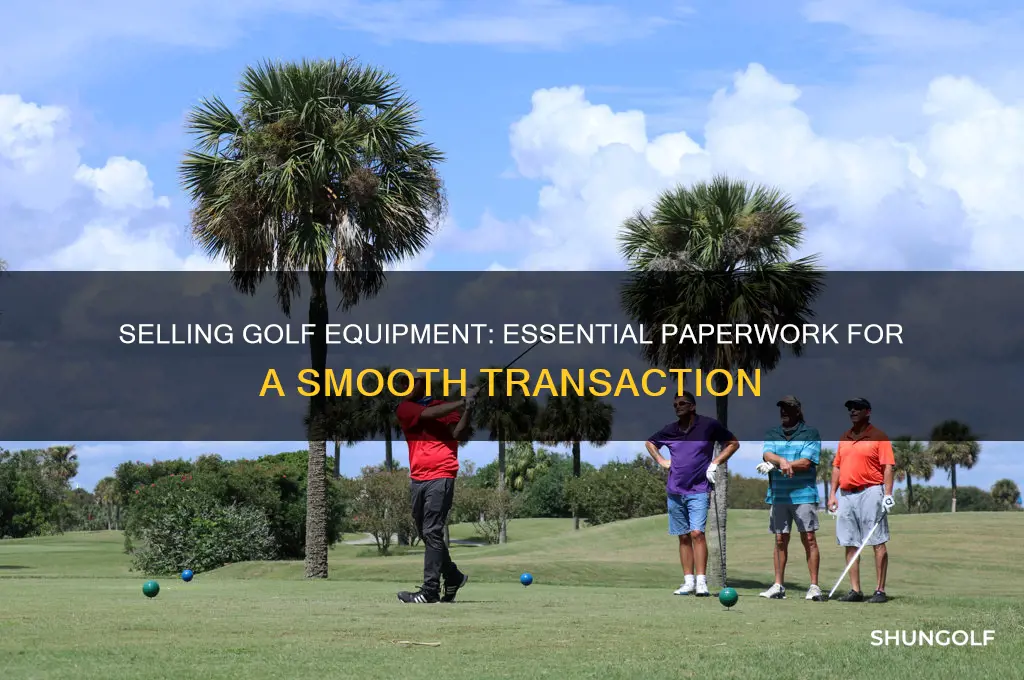 when you sell golf what paperwork is involved