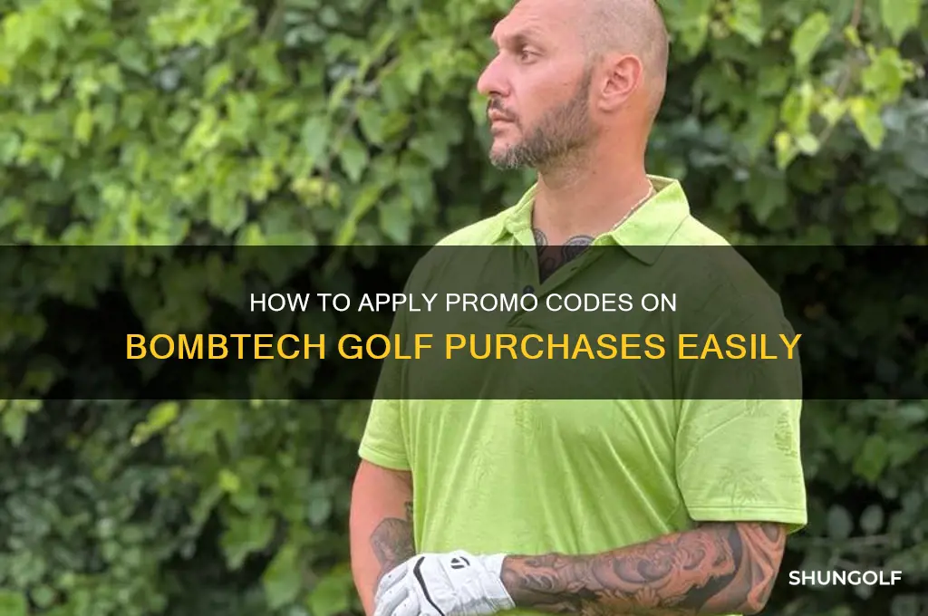where do i enter promotio code on bomb tech golf