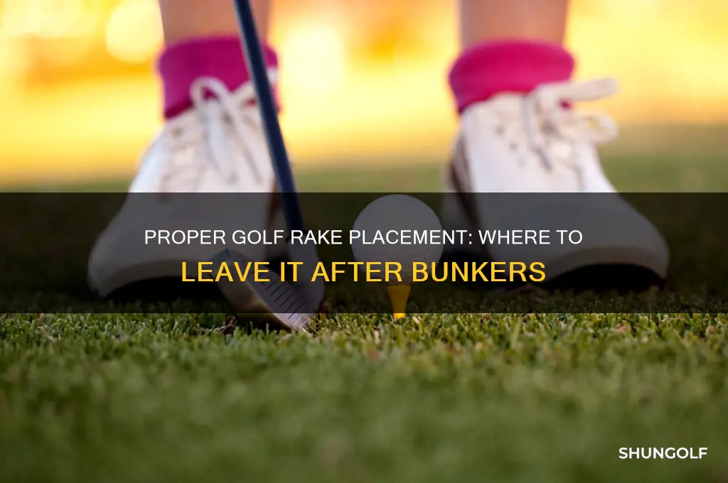 where do you leave the rake in golf