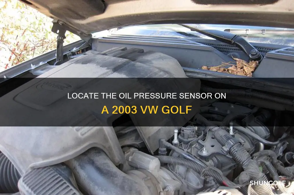 where is the oil preasure sensor on an 03 golf
