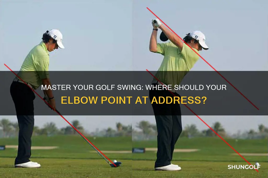 where should elbow pointing at addrrss golf