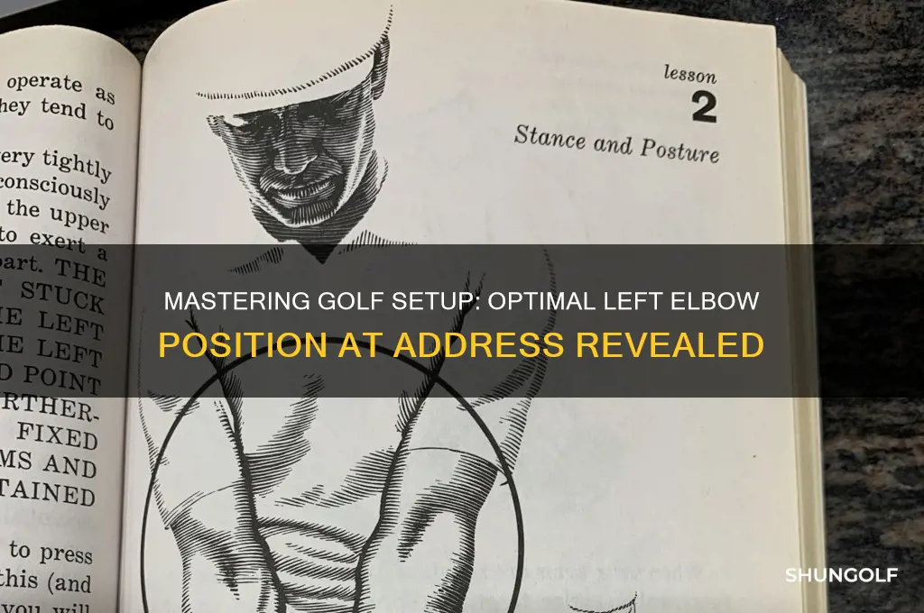 where should left elbow pointing at address golf