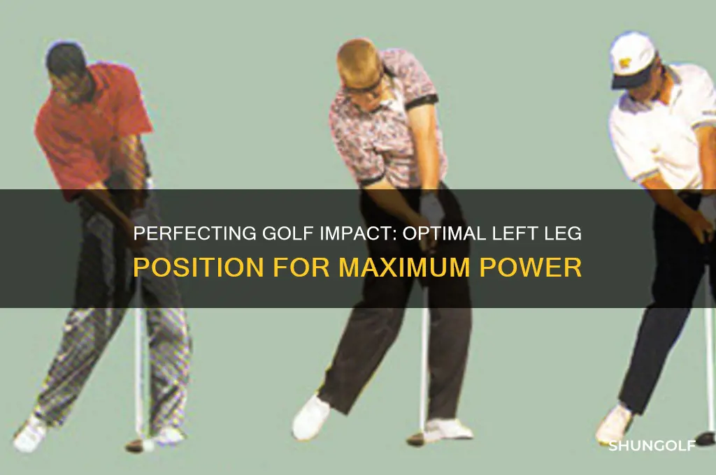 where should left leg be at golf impact