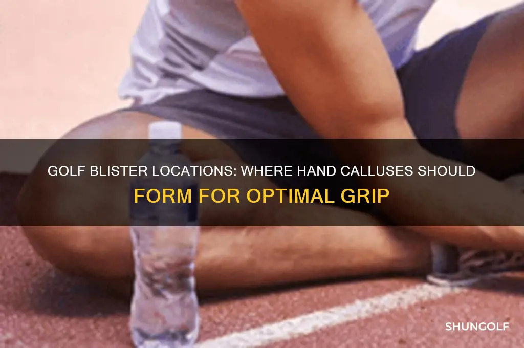 where should the blisters be on your hand from golfing