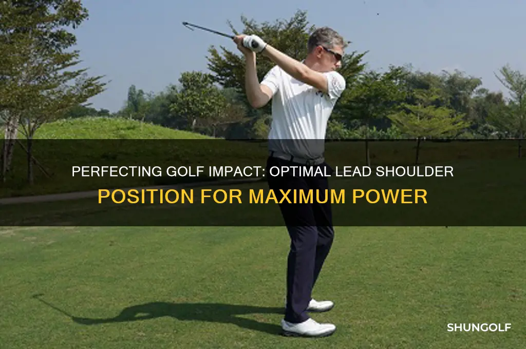 where should the lead shoulder be at impact in golf
