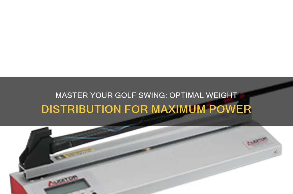 where should your weight be when swinging a golf club