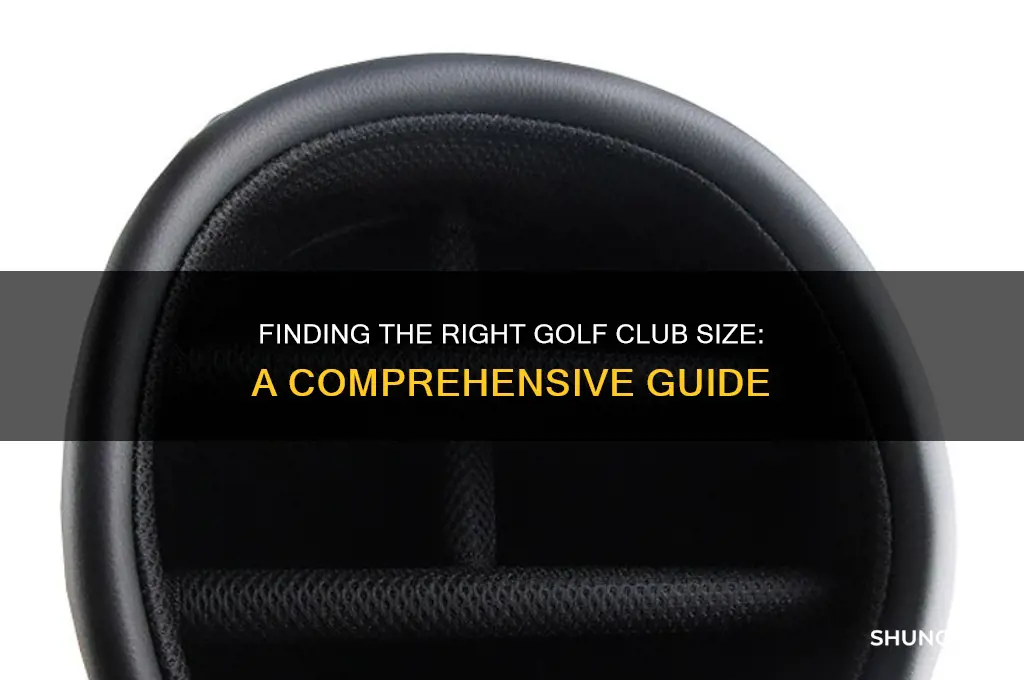 where to find the size of golf clubs