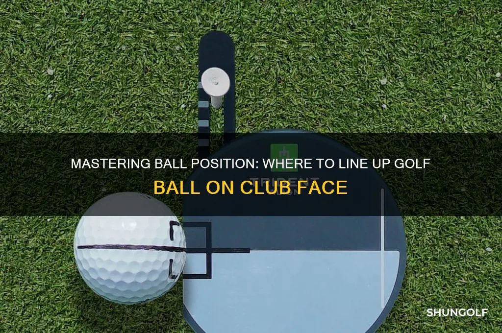 where to line up golf ball on club face