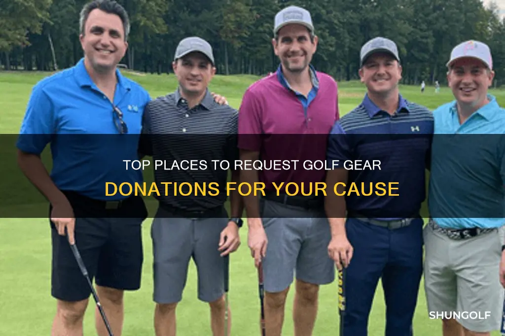 where to request golf gear donations