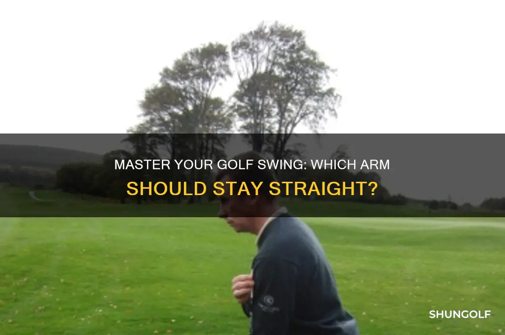 which arm do you keep straight in golf