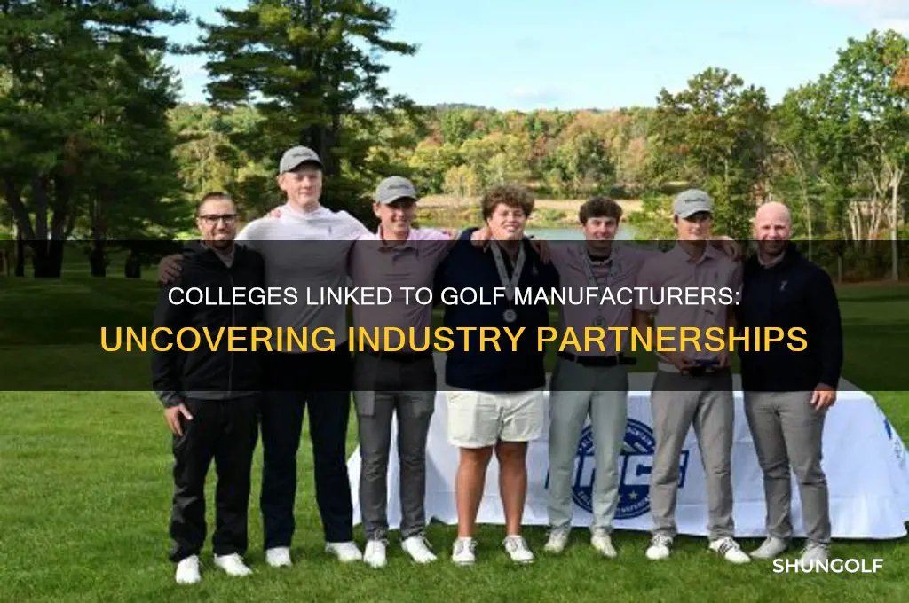 which colleges have connections to golf manufactures