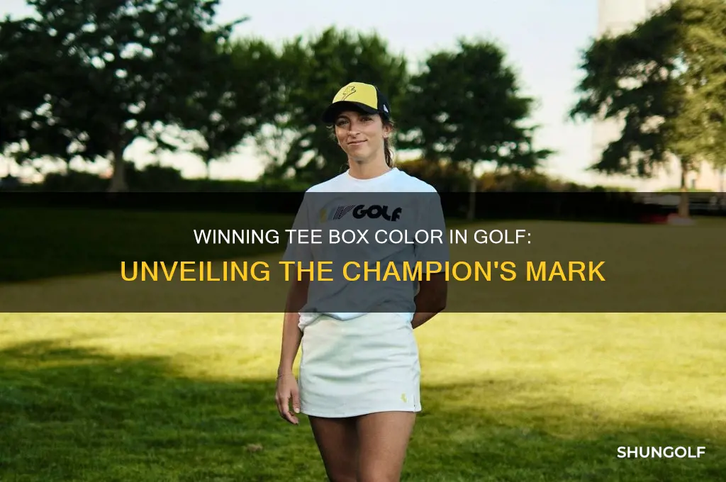 which color marks the tee box in golf for winning