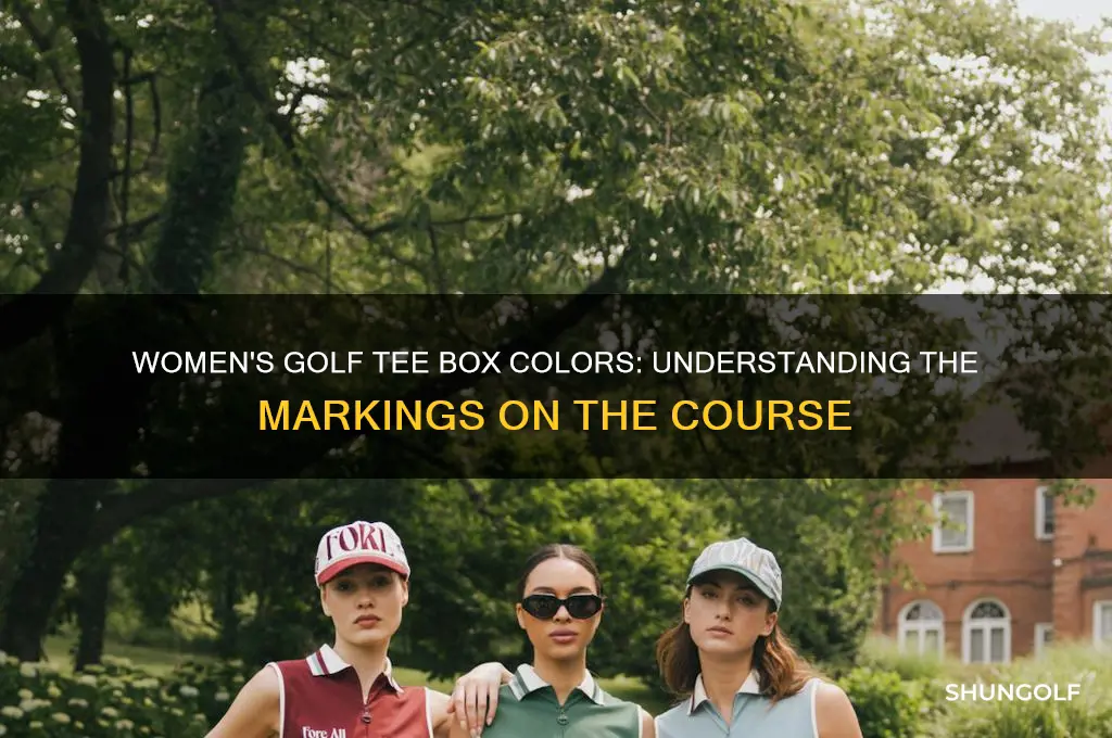 which color marks the tee box in golf for women