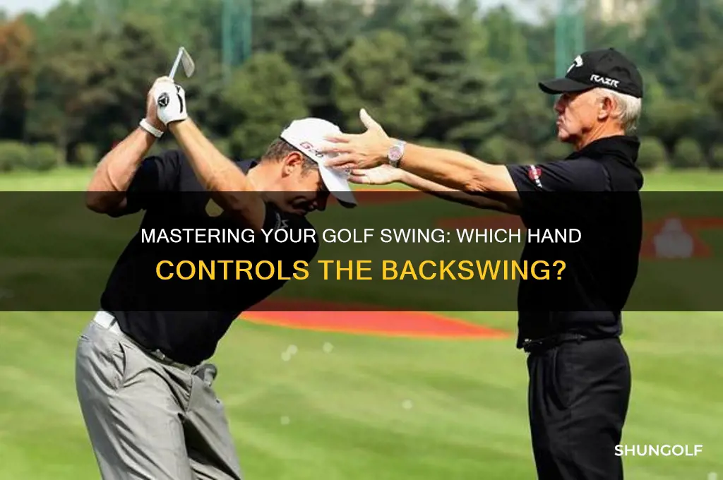 which hand takes the golf club back
