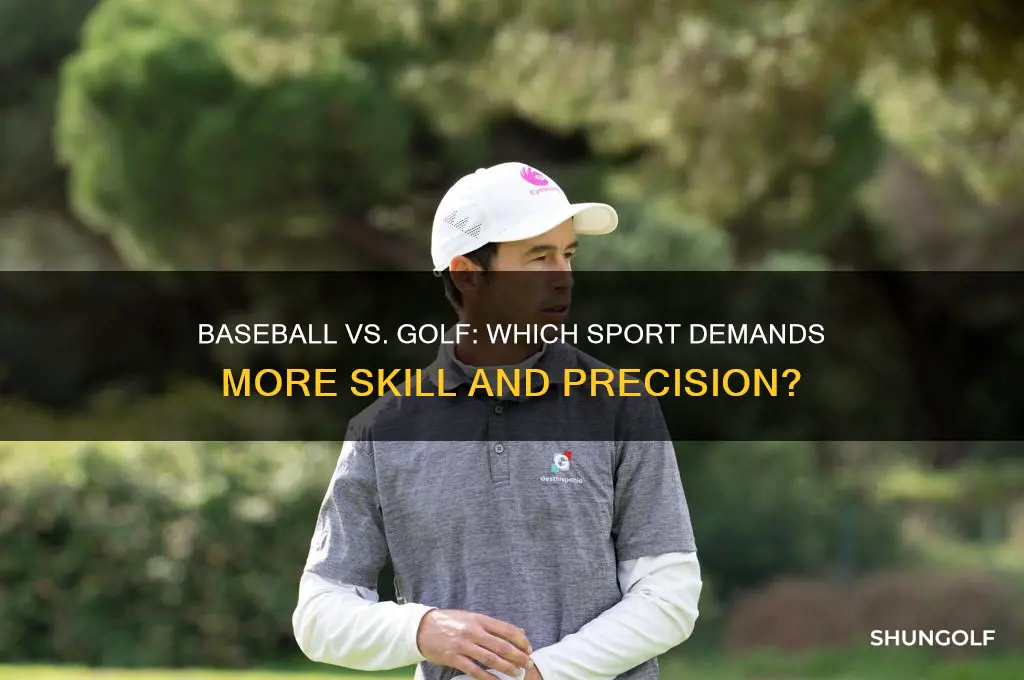 which is harder baseball or golf