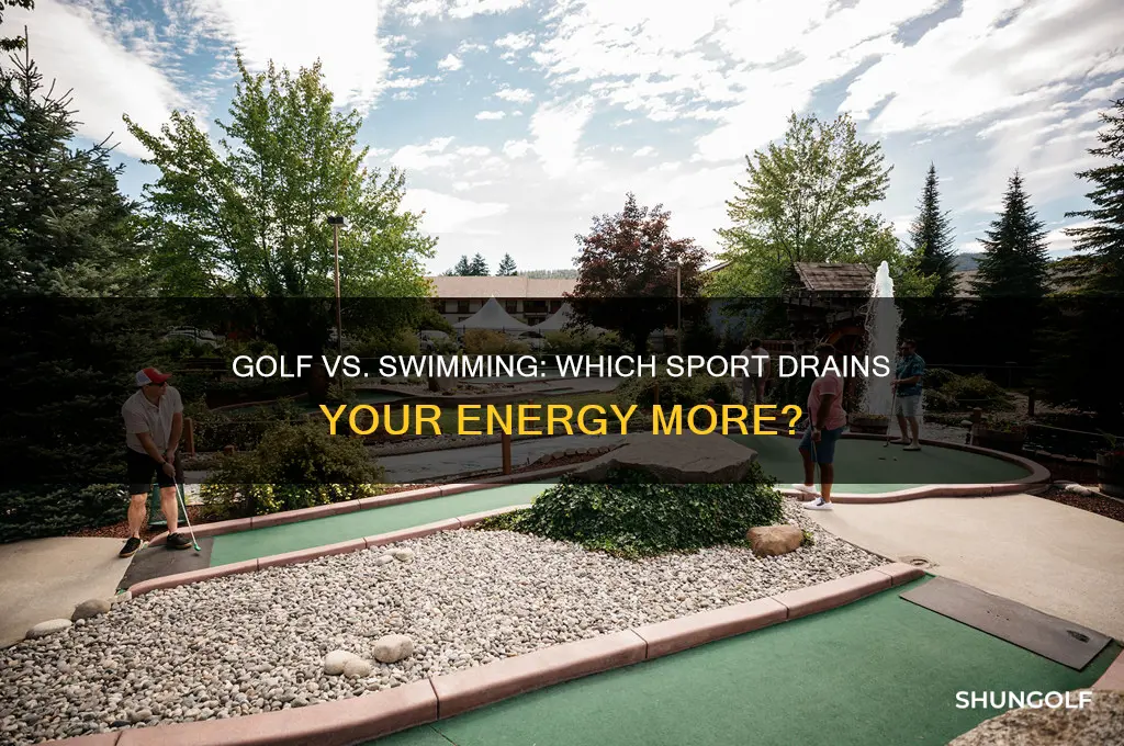 which is more tiring golf or swimming
