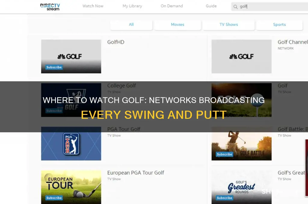 which networks televise golf