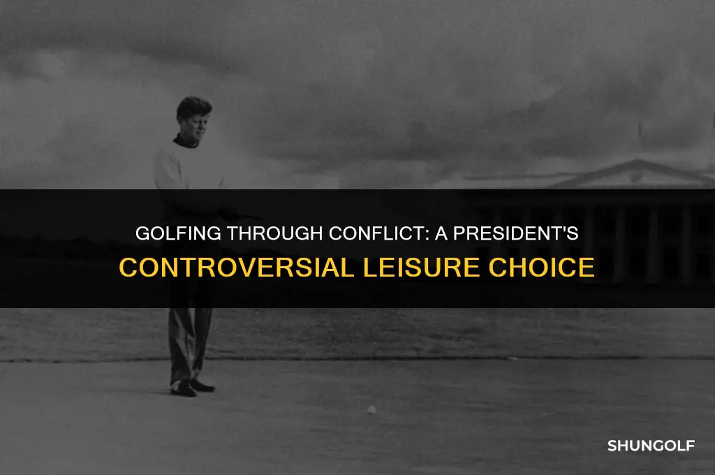 which president played golf during a war