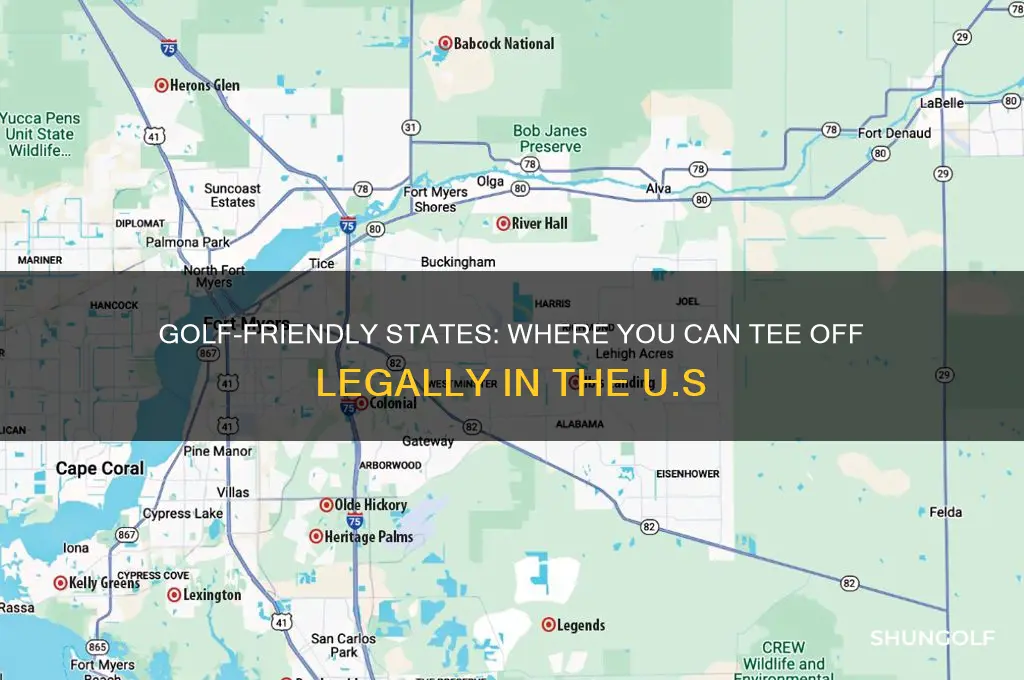 which states allow golf