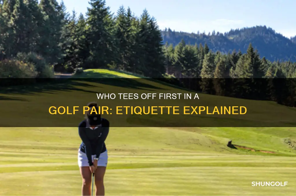 who golfs first in pair