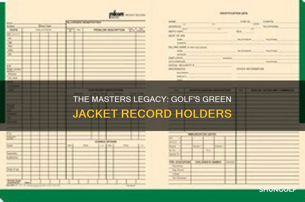 who has the most green jackets in golf
