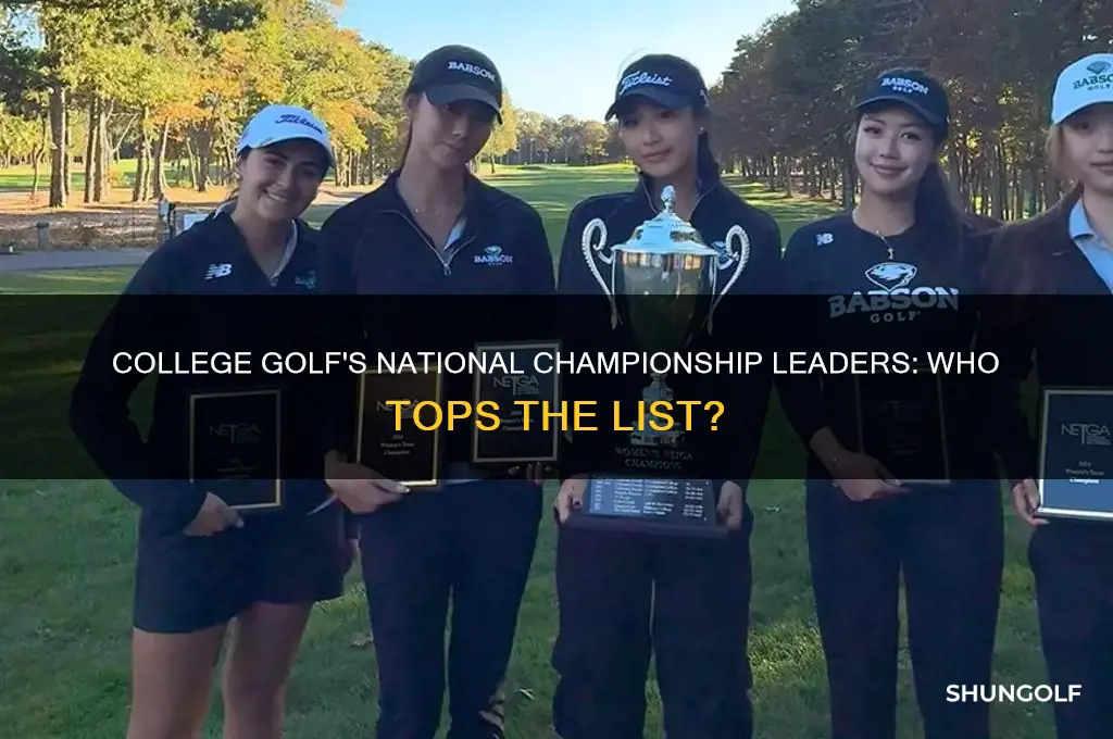 who has the most national championships in college golf