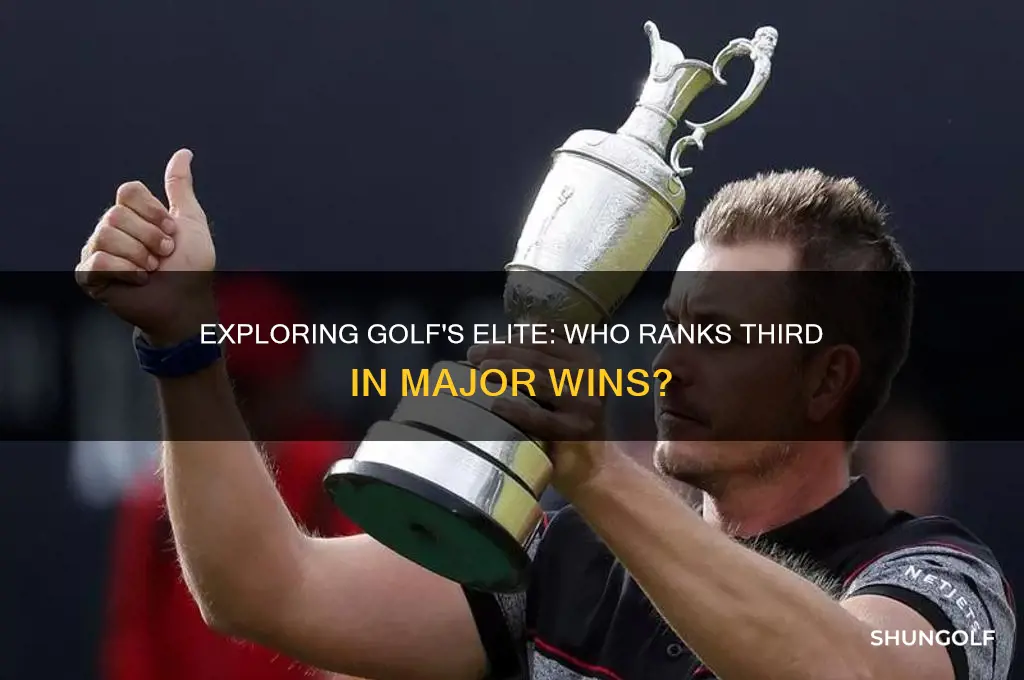 who has the third most majors in golf