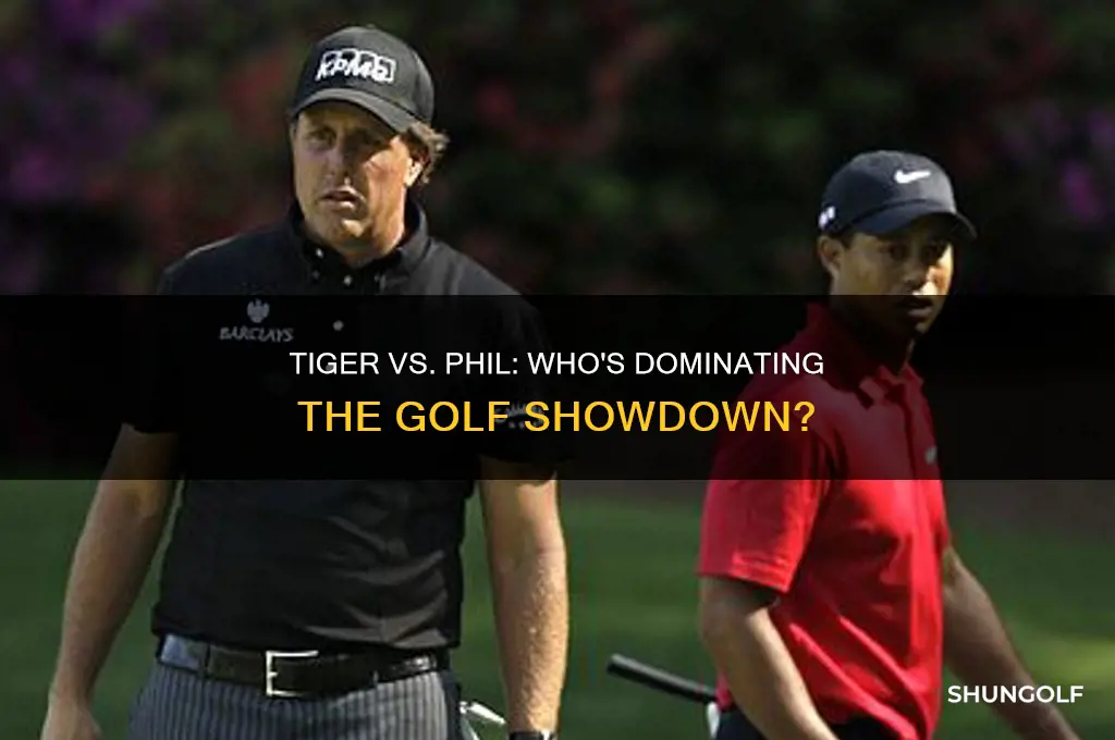 who is leading the golf match between tiger and phil