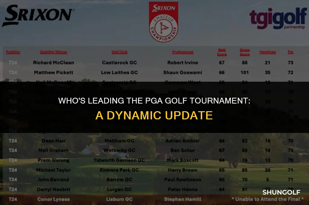 who is winning the pga golf tournament
